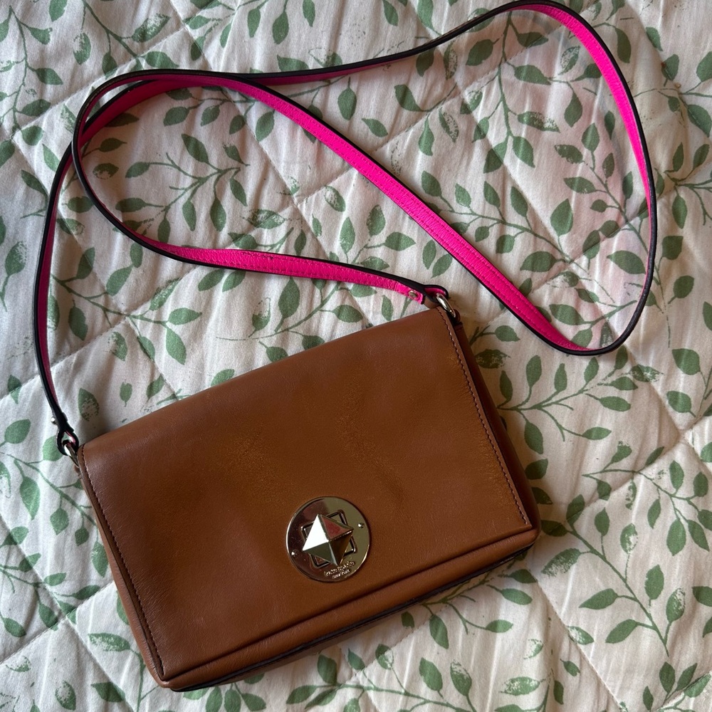 Kate Spade Brown Tan Small Crossbody Purse